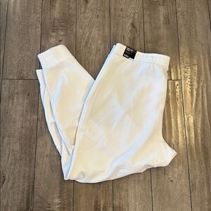 DSG Mens XL Sport Fleece Jogger Pants Pure White Drawstring Zipper Pocket NWT